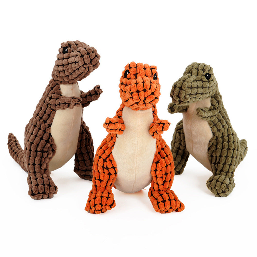 Dinosaur Dog Toy - Plush Stuffing Squeakers