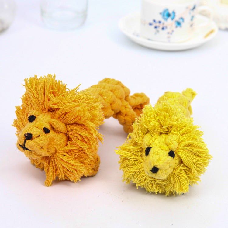 Pet Cotton Rope Lion Toy for Chewing