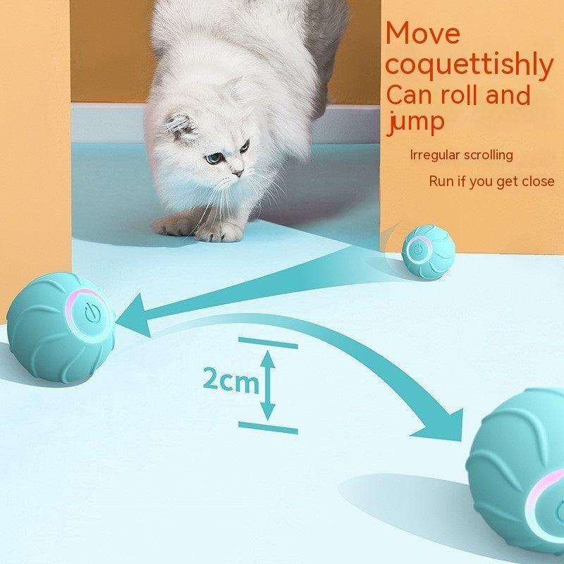 Smart Cat Toy Rolling Ball Silicone Pet Toy With Automatic Play