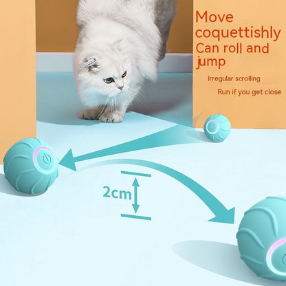 Smart Cat Toy Rolling Ball Silicone Pet Toy With Automatic Play