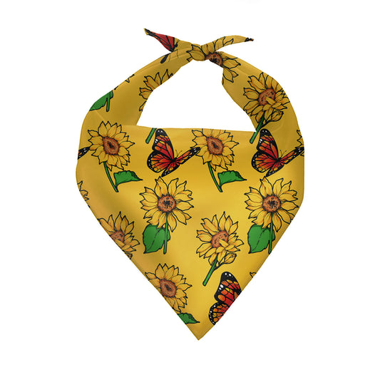 Plant Pattern Dog Triangle Bandana Polyester Scarf