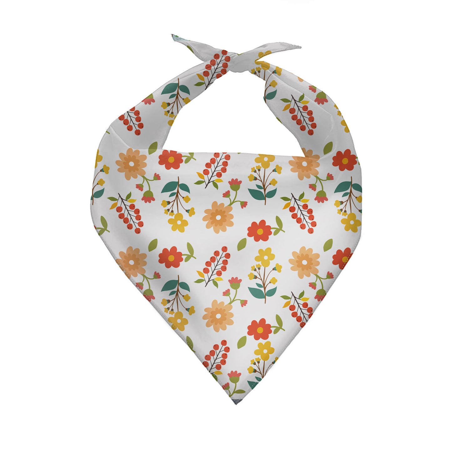Plant Pattern Dog Triangle Bandana Polyester Scarf