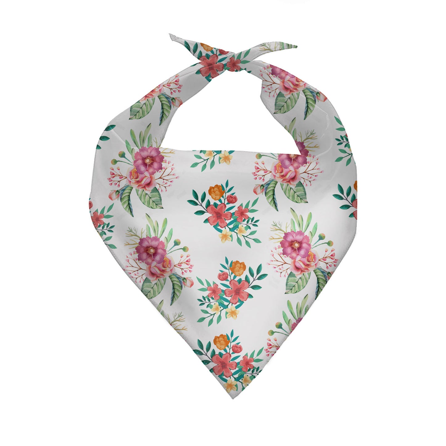 Plant Pattern Dog Triangle Bandana Polyester Scarf