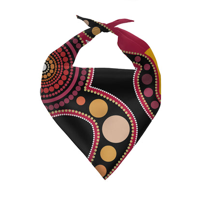 Plant Pattern Dog Triangle Bandana Polyester Scarf