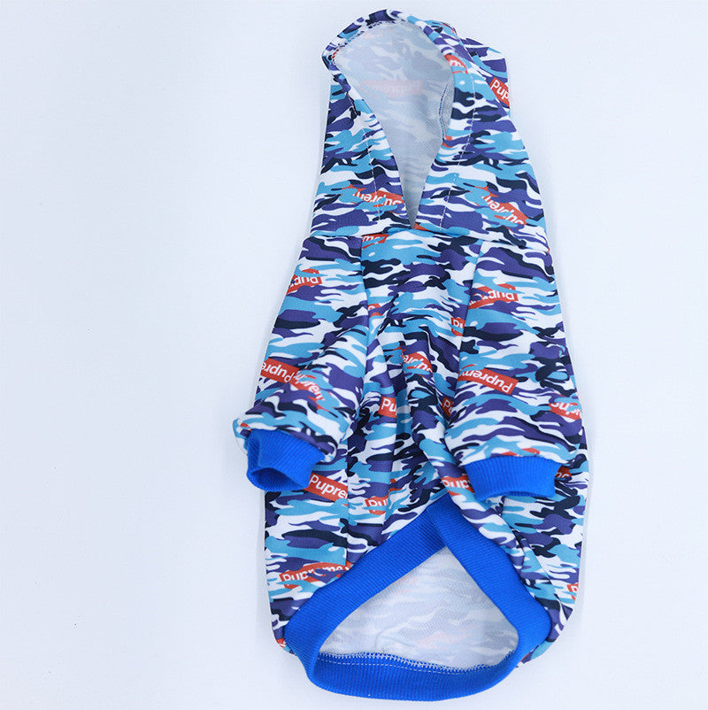 Camouflage Print Acrylic Pet Hoodie Two Legged Outfit For Pets