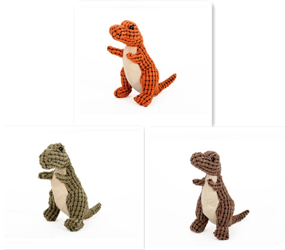 Dinosaur Dog Toy - Plush Stuffing Squeakers