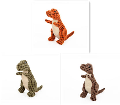 Dinosaur Dog Toy - Plush Stuffing Squeakers