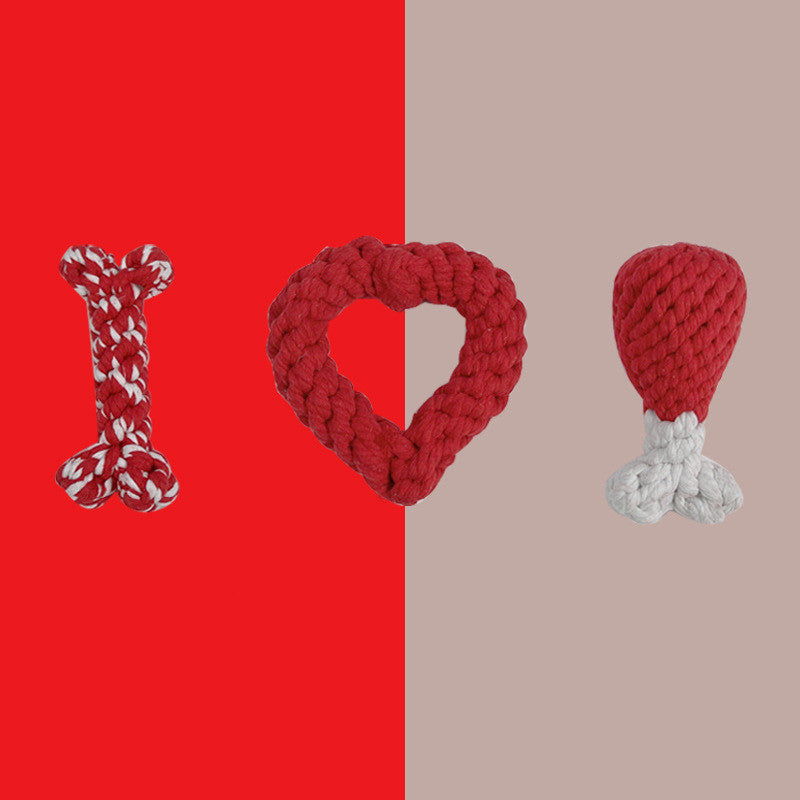 Dog Knot Rope - Heat Shape Toys Strong Pull g Interactive Woven Products For Pets Chewing