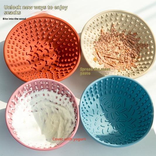 Dog Slow Feeder Bowl / Silicone Lick Mat - Durable Non Slip Feeding Puzzle