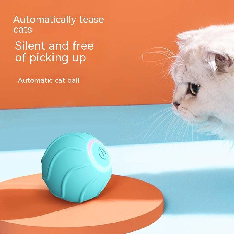 Smart Cat Toy Rolling Ball Silicone Pet Toy With Automatic Play