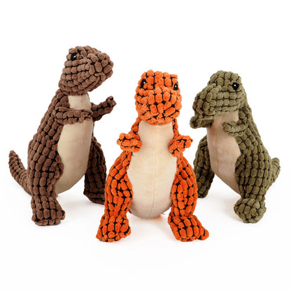 Dinosaur Dog Toy - Plush Stuffing Squeakers