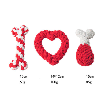 Dog Knot Rope - Heat Shape Toys Strong Pull g Interactive Woven Products For Pets Chewing