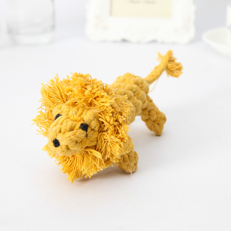 Pet Cotton Rope Lion Toy for Chewing