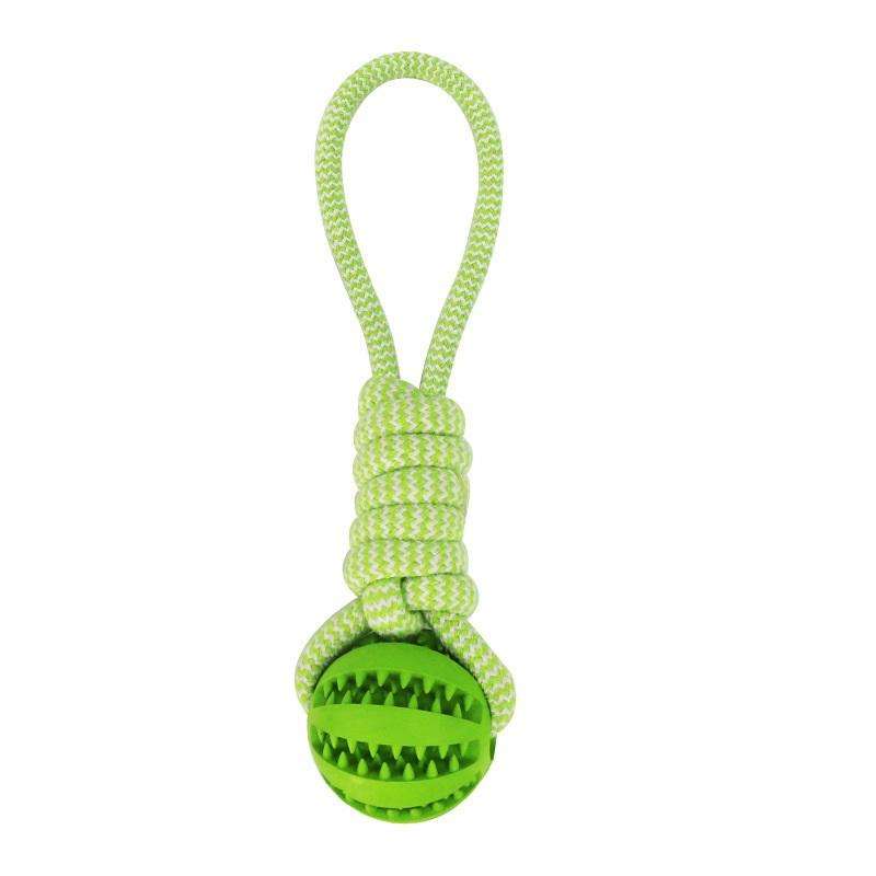 Dog Toys Treat Balls Interactive Rope Rubber Balls for Chewing Bite Resistant Toys