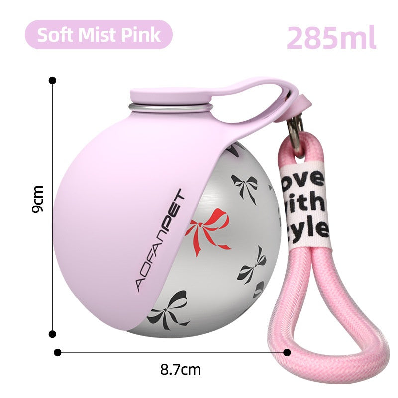 Portable Pet Stainless Steel Water Cup Small Dog Water Bottle. Convenient Dog Drink Dispenser