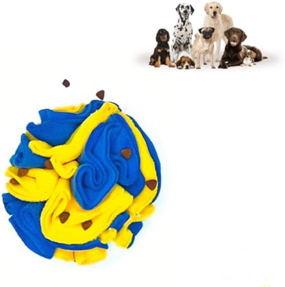 Interactive Foraging Dog Snuffle Ball Puzzle Toy - Yellow And Blue
