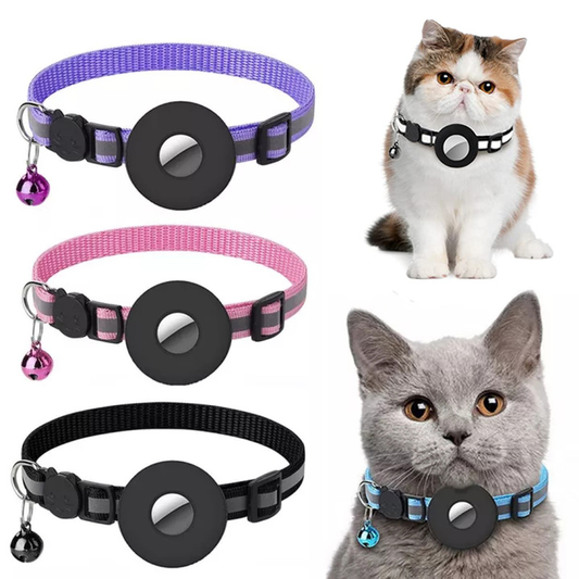 SafeTrack™ Reflective AirTag Dog Collar – Waterproof GPS Holder