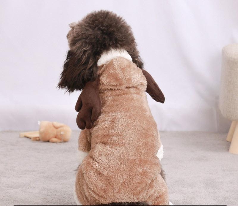Dog Pet Costume Collection: Cozy Coral Fleece Cartoon Style