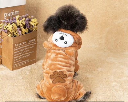 Dog Pet Costume Collection: Cozy Coral Fleece Cartoon Style