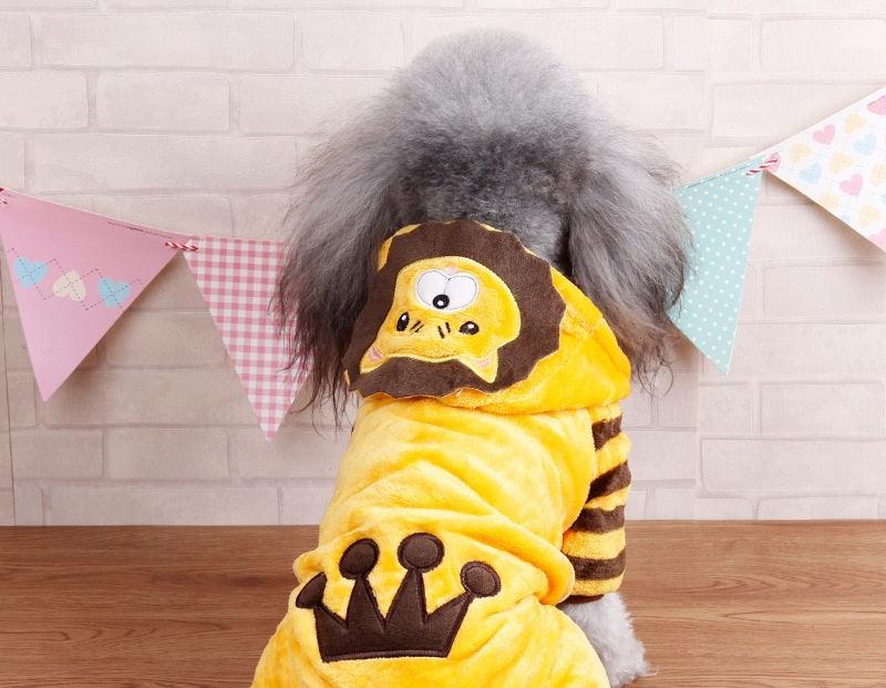 Dog Pet Costume Collection: Cozy Coral Fleece Cartoon Style