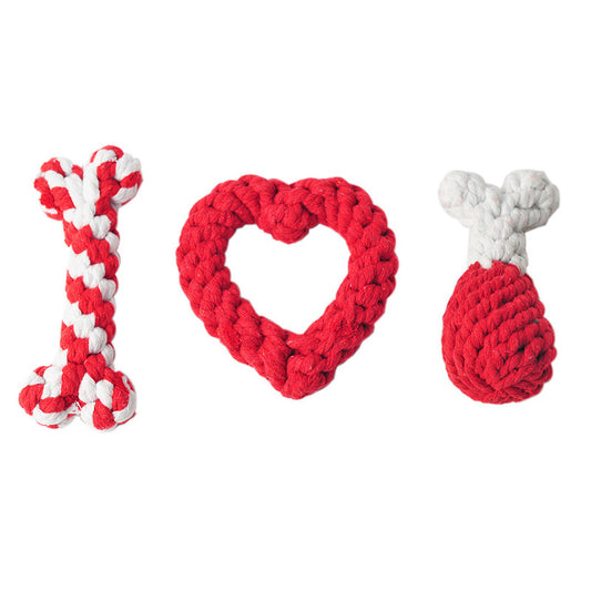 Dog Knot Rope - Heat Shape Toys Strong Pull g Interactive Woven Products For Pets Chewing
