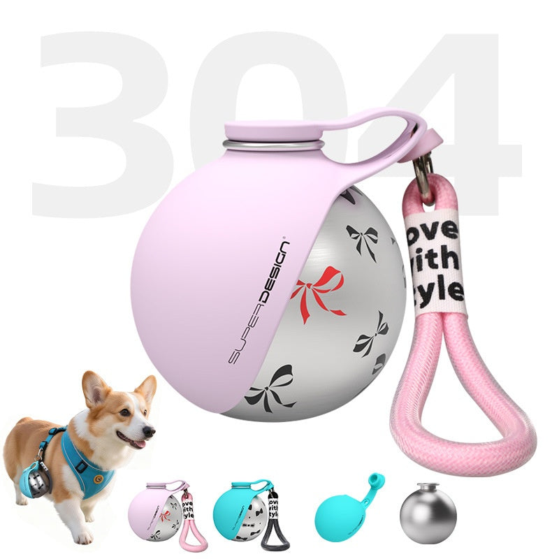 Portable Pet Stainless Steel Water Cup Small Dog Water Bottle. Convenient Dog Drink Dispenser